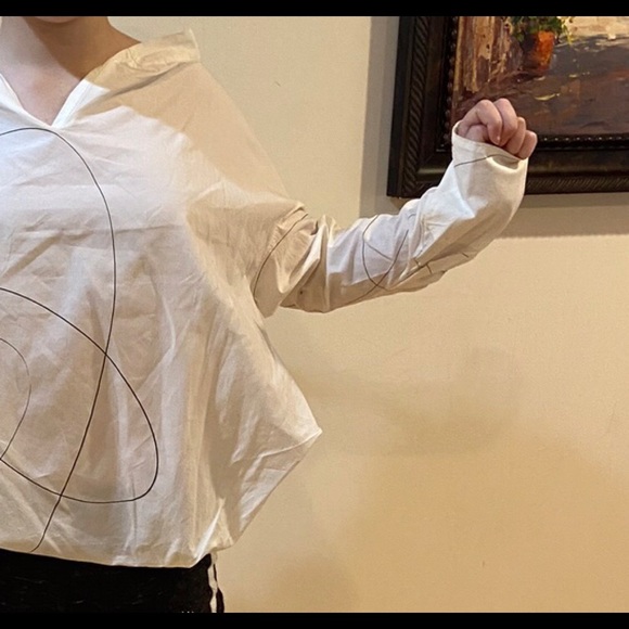 MARNI off white blouse top cotton Italy Sz4-6 - Picture 8 of 16